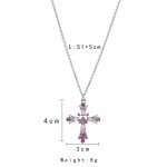 Silver Y2K Cross Necklace with Cubic Zirconia