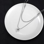 Double-Layer Stainless Steel Heart Pendant Necklace