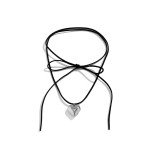 Bold Black Velvet Heart Choker Necklace for Women