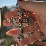 Y2K Gothic Big Cross Pendant Necklace for All