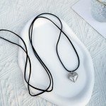 Bold Black Velvet Heart Choker Necklace for Women