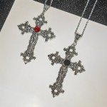 Y2K Gothic Big Cross Pendant Necklace for All