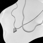 Double Layer Heart Pendant Necklace for Women