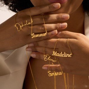 Personalized Cursive Name Necklace for Women