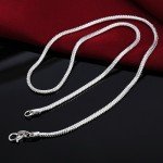 Silver Snake Chain Necklace for Men & Women