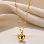 Trendy Stainless Steel Heart Necklace for Women