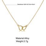 Double Heart Silver Necklace for Women