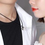 Simple Couple Pendant Necklace with Heart Design
