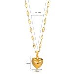 Trendy Stainless Steel Heart Necklace for Women