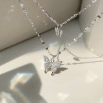 Elegant Double Layer Butterfly Necklace for Women