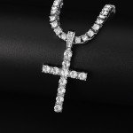 Hip Hop Cross Pendant Necklace with Zircon Chain