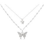 Elegant Double Layer Butterfly Necklace for Women