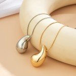 Trendy Minimalist Droplet Necklace and Earrings Set