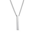 Men's Black Stainless Steel Rectangle Pendant Necklace