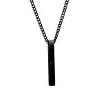 Men's Black Stainless Steel Rectangle Pendant Necklace