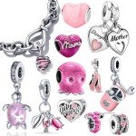 Pink Murano Glass Beads for Pandora Jewelry