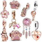 Pink Murano Glass Beads for Pandora Jewelry