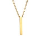 Men's Black Stainless Steel Rectangle Pendant Necklace