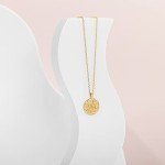 14K Gold Plated Coin Pendant Necklace - Handmade