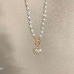 Heart Pendant Pearl Necklace for Women