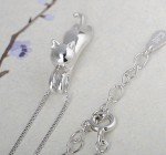 Sterling Silver Cat Leaf Necklace S. Foglia