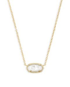 Kendra Scott Elisa Gold-Pendant Necklace with Mother of Pearl