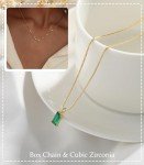 Dainty 14K Gold Plated Emerald Birthstone Necklace
