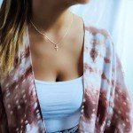 Dainty Waterproof Silver Cross Necklace for Women