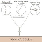 Dainty Waterproof Silver Cross Necklace for Women