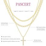 Dainty Gold Cross Pendant Necklace for Layering