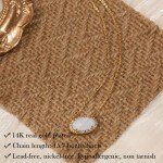 Dainty Gold Plated Rose Quartz Oval Pendant Necklace