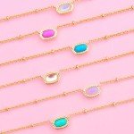 Kendra Scott Mini Elisa 14k Gold-Plated Satellite Short Pendant Necklace in Mint Magnesite, Fashion Jewelry for Women