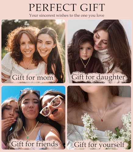 Emerald Birthstone Necklace - Dainty Gold Cubic Zirconia