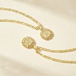 KissYan Initial Necklace for Women,14K Gold Plated Round Letter Pendant Necklace Capital Monogram Necklace Alhpabets from A-Z Figaro Chain Necklace(Gold J)