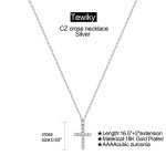 Tewiky Dainty Silver Cross Necklace for Women, Sterling Silver Simple Cute Tiny Cross Pendant Choker Necklaces Silver Jewelry Confirmation Gifts Necklace for Women