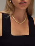 Moodear Gold Necklace for Women 14K Chunky Gold Chain Necklace Cuban Link Chain Choker Necklace for Women Trendy Fashion Jewelry