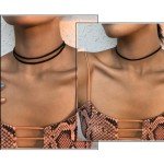 PINCHUAN 4PCS Black Choker Necklace for Women Velvet Choker Heart Pendant Necklace Classic Lace Choker Necklaces Gothic Lace Chokers Choker Gifts-4PCS Black/B