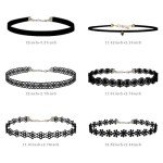 Choker Necklace for Women, Choker Necklaces for Woman, Black Choker, Chokers for Women, Choker Collar for Women, Goth Choker,Lace Choker,Adjustable Black Velvet Choker Set,Tattoo Choker for Women