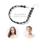 Prohouse 44PCS Black Womens Chokers Gothic Collar Lace Velvet Chocker Pendant Necklaces Set for Teen Women Girls