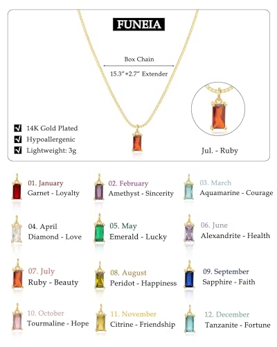 Emerald Birthstone Necklace - Dainty Gold Cubic Zirconia