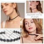 Choker Necklace for Women, Choker Necklaces for Woman, Black Choker, Chokers for Women, Choker Collar for Women, Goth Choker,Lace Choker,Adjustable Black Velvet Choker Set,Tattoo Choker for Women
