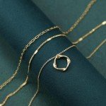 Pancert Layered Gold Choker Necklaces for Women, Stackable Stacked Stacking Layering Dainty Gold Necklace 14k Gold Plated Beach Circle Paperclip Cute Pendant Chain Necklaces Simple Jewelry Gift