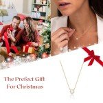 Galis Dainty Necklace - Gold Plated 18" Choker Necklace for Women with Small Round Faux Diamond Pendant, Trendy Simple Necklace for Women, CZ Diamond Solitaire Necklace for Women with Lobster Clasp