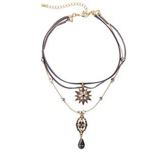 Casvno Choker Necklaces for Women, Layered Stars Pendant Necklace Jewelry