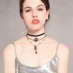 Casvno Choker Necklaces for Women, Layered Stars Pendant Necklace Jewelry