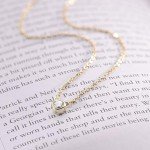 Galis Dainty Necklace - Gold Plated 18" Choker Necklace for Women with Small Round Faux Diamond Pendant, Trendy Simple Necklace for Women, CZ Diamond Solitaire Necklace for Women with Lobster Clasp