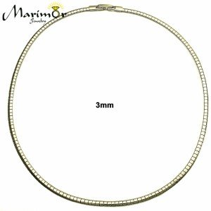 Stainless Steel Omega Chain Necklace Chocker 16 Inch Long Gold or Silver 3mm- 8m