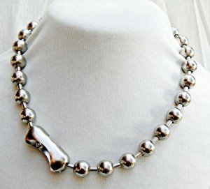 12mm Chunky Ball Chain Necklace Choker 18"  ~ NPS Steel Beads 1/2" ~ Goth Retro