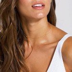 Tewiky Choker Necklace for Women, 14k Gold Plated Beaded Necklace Dainty Gold Chain Necklace Simple Gold Necklaces for Women Trendy Short Satellite Chain Necklace Fashion Gold Jewelry for Women