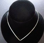 925 Sterling Silver Jewelry 3mm V-with Clasp Choker/Collar/Necklace